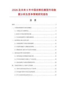 2026及未來(lái)5年中國(guó)偵察機(jī)模型市場(chǎng)數(shù)據(jù)分析及競(jìng)爭(zhēng)策略研究報(bào)告
