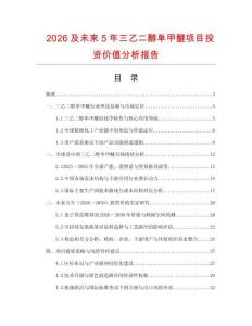 2026及未來5年三乙二醇單甲醚項目投資價值分析報告