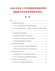 2026及未來5年中國高鋁質(zhì)高溫爐管市場數(shù)據(jù)分析及競爭策略研究報告