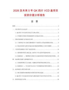 2026及未來5年QK四片VCD盒項(xiàng)目投資價(jià)值分析報(bào)告