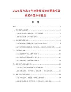 2026及未來(lái)5年地排燈轉(zhuǎn)接分配盒項(xiàng)目投資價(jià)值分析報(bào)告