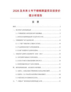 2026及未來5年不銹鋼果籃項目投資價值分析報告
