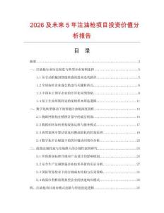 2026及未來(lái)5年注油槍項(xiàng)目投資價(jià)值分析報(bào)告
