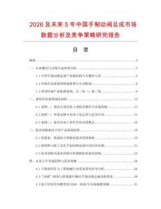 2026及未来5年中国手制动阀总成市场数据分析及竞争策略研究报告