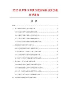 2026及未來5年黃玉戒面項目投資價值分析報告