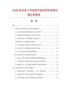 2026及未來5年動態節流儀項目投資價值分析報告