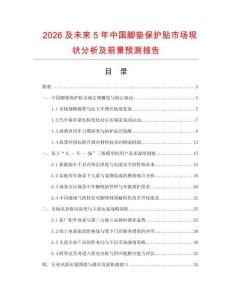 2026及未來(lái)5年中國(guó)腳墊保護(hù)貼市場(chǎng)現(xiàn)狀分析及前景預(yù)測(cè)報(bào)告