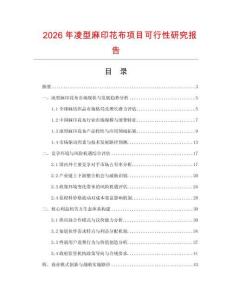 2026年凌型麻印花布項目可行性研究報告