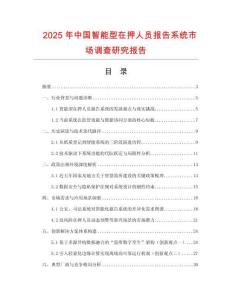 2025年中國智能型在押人員報告系統市場調查研究報告