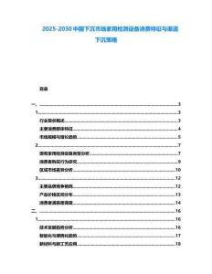 2025-2030中國下沉市場家用檢測設備消費特征與渠道下沉策略