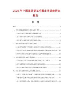 2026年中國高低提花毛圈市場調查研究報告