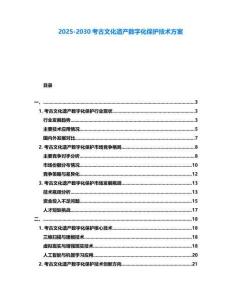 2025-2030考古文化遺產(chǎn)數(shù)字化保護(hù)技術(shù)方案