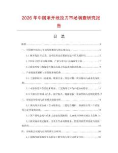 2026年中國漸開線拉刀市場調查研究報告
