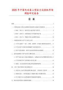2025年中國電動桌上型拉力試驗機市場調查研究報告