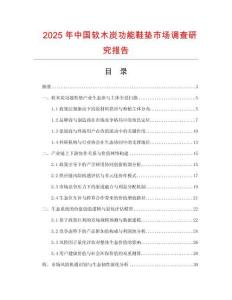2025年中國(guó)軟木炭功能鞋墊市場(chǎng)調(diào)查研究報(bào)告