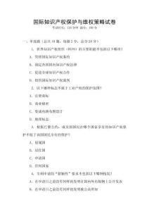 國際知識產權保護與維權策略試卷