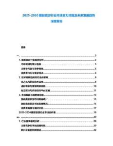 2025-2030攝影旅游行業市場潛力挖掘及未來發展趨勢深度報告