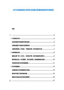 2026光刻膠組分分析技術進展與質量控制標準升級報告