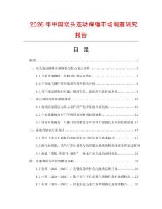 2026年中國雙頭連動踩錘市場調查研究報告
