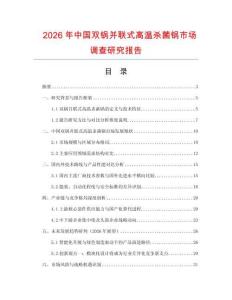2026年中國雙鍋并聯式高溫殺菌鍋市場調查研究報告