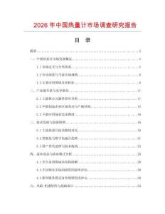 2026年中國熱量計市場調查研究報告