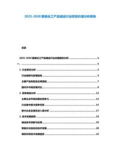 2025-2030散裝化工產(chǎn)品儲運行業(yè)投資價值分析報告