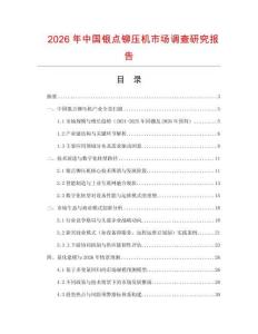 2026年中國銀點鉚壓機市場調(diào)查研究報告