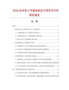 2026及未來5年磁電機定子項目可行性研究報告