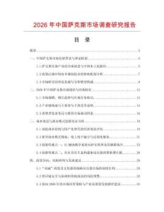 2026年中國薩克斯市場調查研究報告