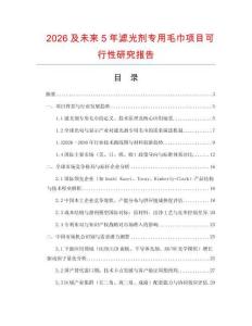 2026及未來5年濾光劑專用毛巾項目可行性研究報告