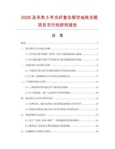 2026及未來5年光纖復合架空地線光纜項目可行性研究報告