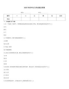 2025年初中生幾何試題及答案