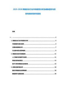 2025-2030網(wǎng)絡(luò)安全行業(yè)市場前景分析及威脅趨勢與投資風(fēng)險(xiǎn)防范研究報(bào)告