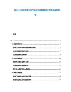 2025-2030散裝工業氣體特種應用領域技術壁壘分析報告