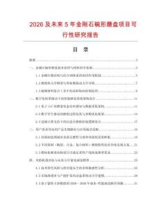 2026及未來(lái)5年金剛石碗形磨盤項(xiàng)目可行性研究報(bào)告