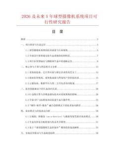 2026及未來5年球型攝像機系統項目可行性研究報告
