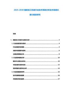 2025-2030橡膠加工機械行業技術革新分析及市場增長潛力規劃研究