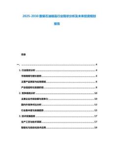 2025-2030散裝石油制品行業現狀分析及未來投資規劃報告