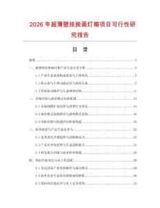 2026年超薄壁掛換畫燈箱項目可行性研究報告