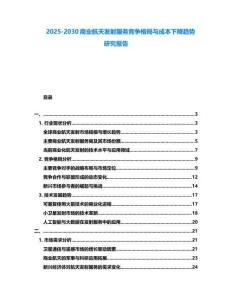 2025-2030商業(yè)航天發(fā)射服務競爭格局與成本下降趨勢研究報告