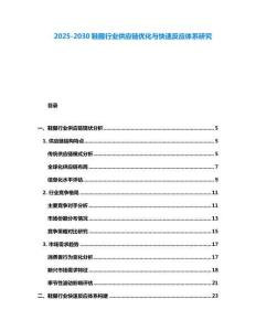 2025-2030鞋服行業(yè)供應(yīng)鏈優(yōu)化與快速反應(yīng)體系研究