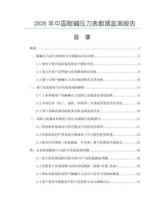 2026年中國耐堿壓力表數據監測報告