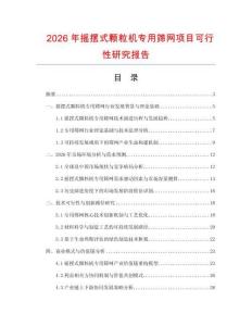 2026年摇摆式颗粒机专用筛网项目可行性研究报告
