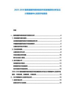 2025-2030服務器散熱模塊制造市場發展趨勢分析及云計算數據中心投資評估報告