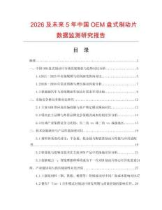 2026及未來5年中國OEM盤式制動片數據監測研究報告