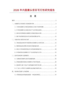 2026年內圓磨頭項目可行性研究報告