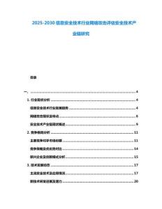 2025-2030信息安全技術(shù)行業(yè)網(wǎng)絡(luò)攻擊評(píng)估安全技術(shù)產(chǎn)業(yè)鏈研究