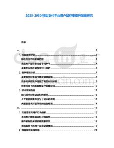 2025-2030移動支付平臺用戶留存率提升策略研究