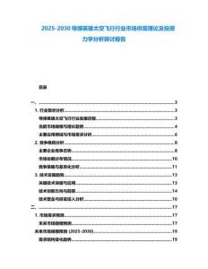 2025-2030导弹英雄太空飞行行业市场供需理论及投资力学分析探讨报告