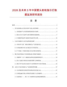 2026及未來5年中國管頭射線指示燈數(shù)據(jù)監(jiān)測研究報告